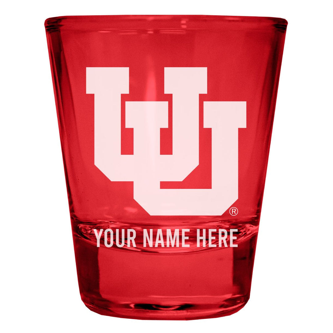 Utah Utes Customizable Engraved Full Color 2oz Shot Glass Officially Licensed Collegiate Product Image 3