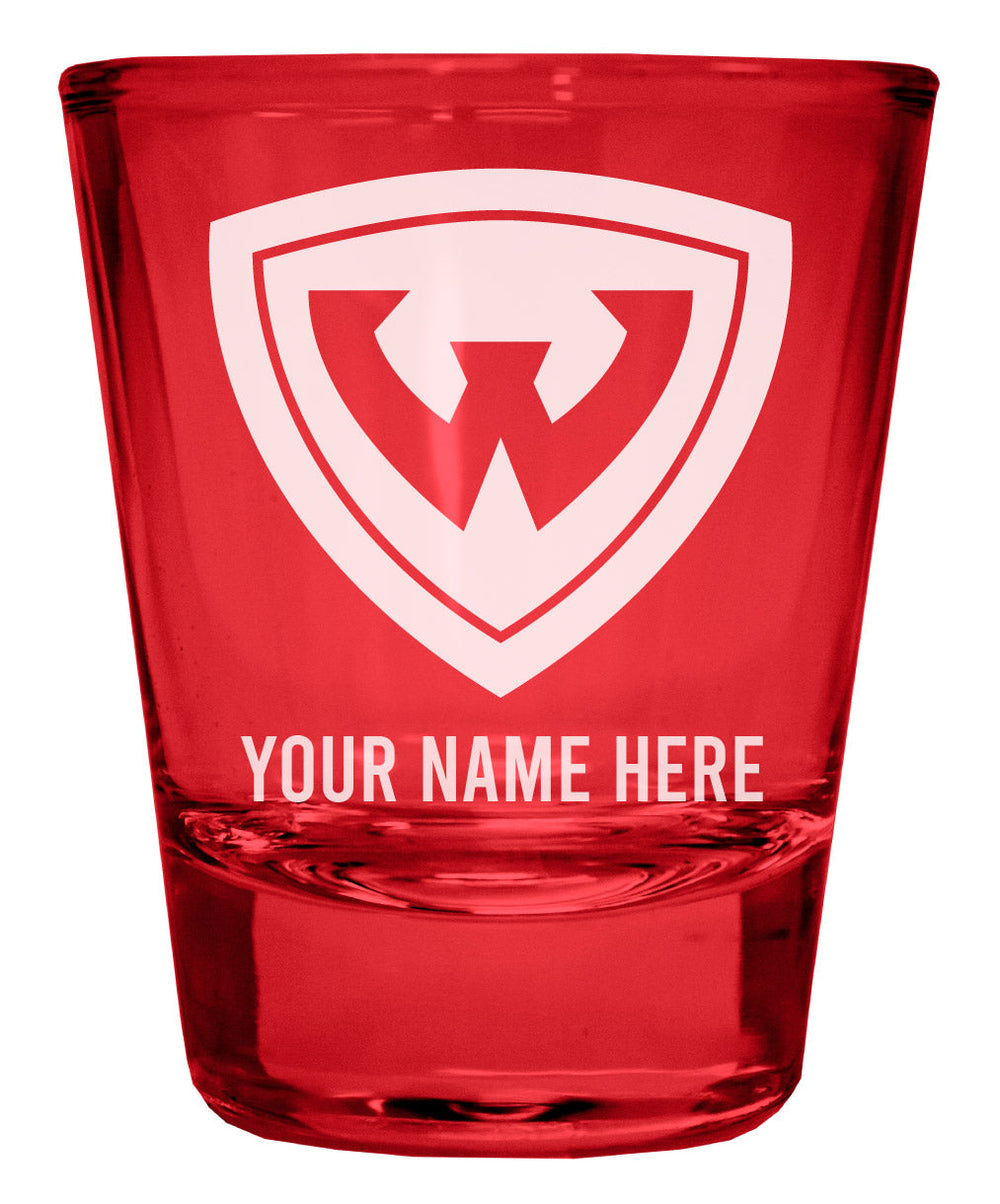 Wayne State Customizable Engraved Full Color 2oz Shot Glass Officially Licensed Collegiate Product Image 2