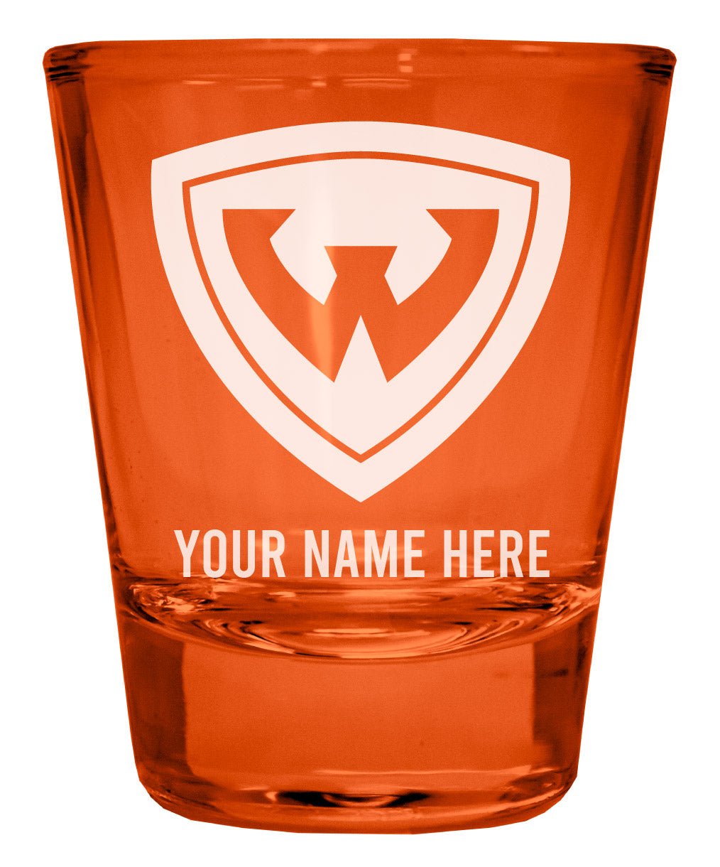 Wayne State Customizable Engraved Full Color 2oz Shot Glass Officially Licensed Collegiate Product Image 3