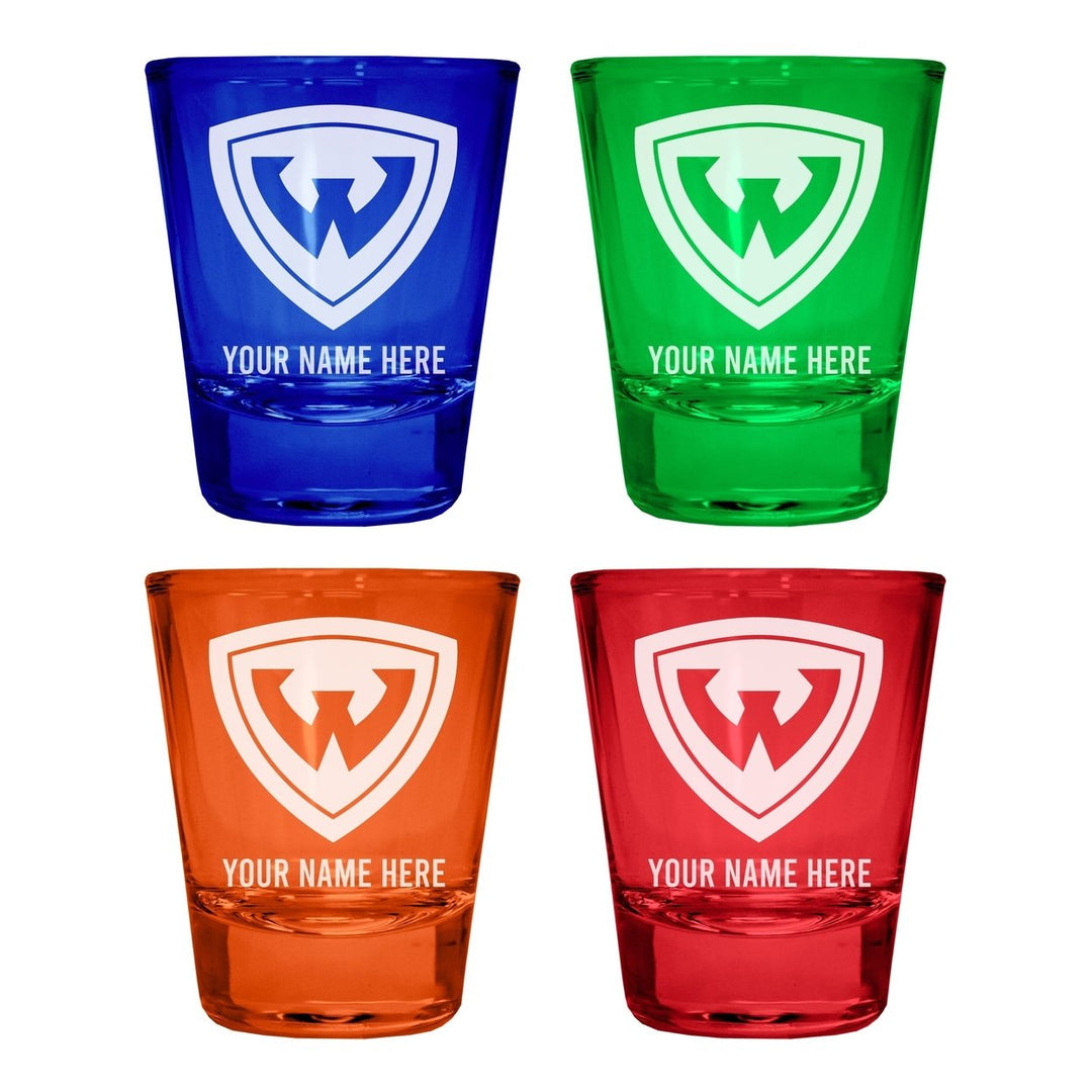 Wayne State Customizable Engraved Full Color 2oz Shot Glass Officially Licensed Collegiate Product Image 4