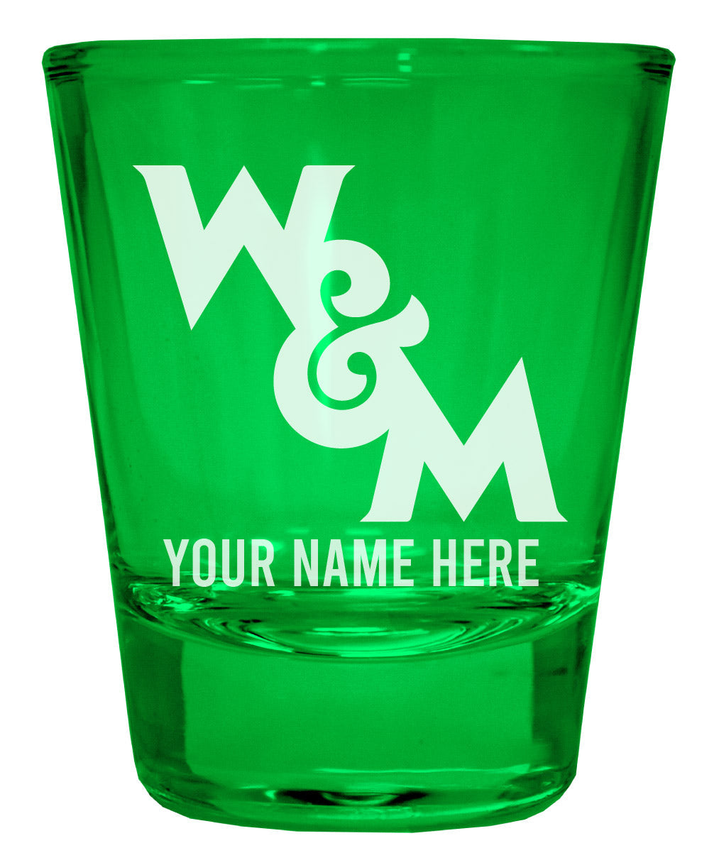 William and Mary Customizable Engraved Full Color 2oz Shot Glass Officially Licensed Collegiate Product Image 3