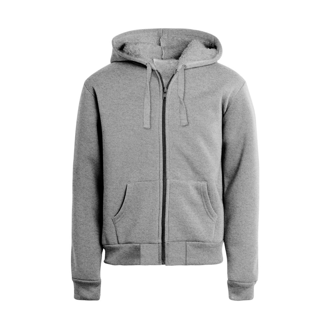 1-Piece Mens Ultra-Soft Heavy-Weight Cozy Comfy Sherpa-Lined Zip-Up Hoodie ( Big and Tall Sizes Available) Image 4