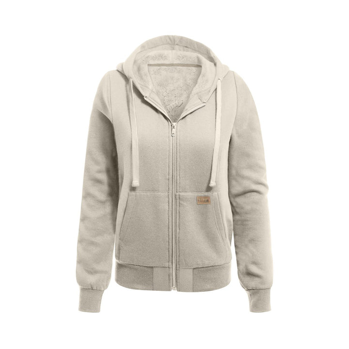 1-Piece Womens Ultra-Soft Cozy Comfy Fleece Sherpa-Lined Zip-Up Hoodie Image 4