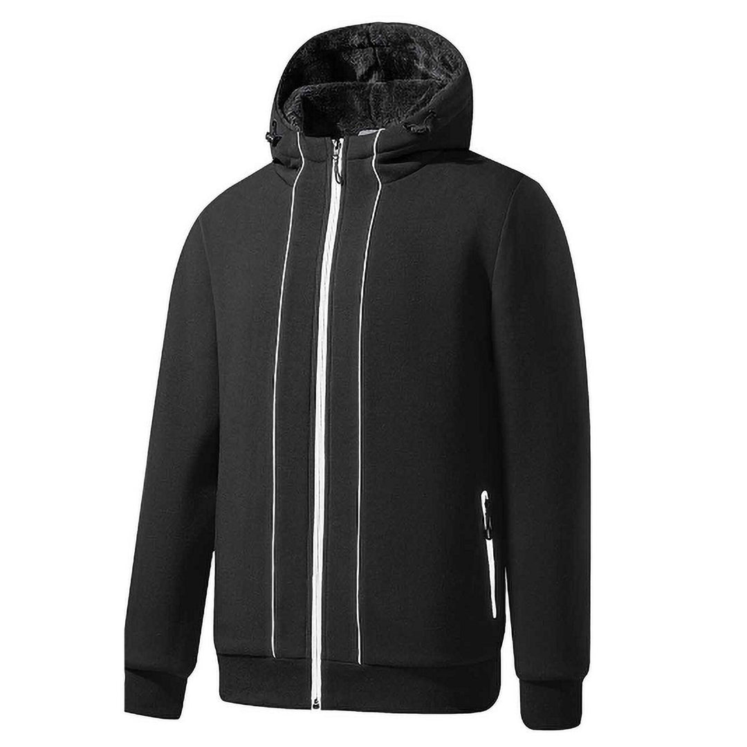 1-Piece Mens Winter Warm Soft Plush faux Lined Full-Zip Hoodie for Everyday Wear (Big and Tall Sizes Available) Image 1