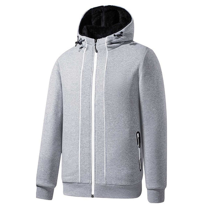 1-Piece Mens Winter Warm Soft Plush faux Lined Full-Zip Hoodie for Everyday Wear (Big and Tall Sizes Available) Image 4