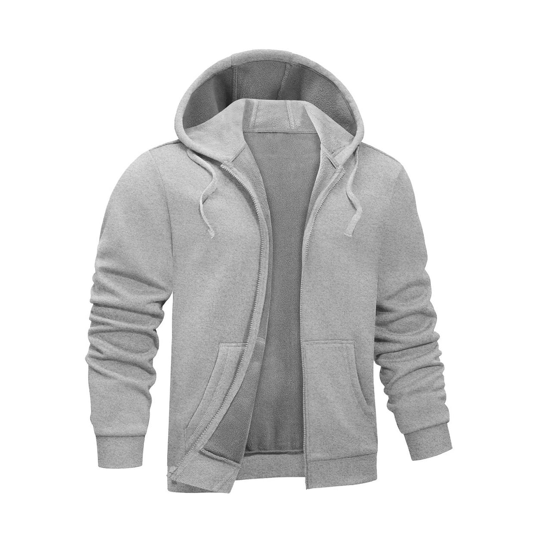 1-Piece Mens Soft Winter Warm Cozy Fleece Lined Full-Zip Hoodie for Everyday Wear (Big and Tall Sizes Available) Image 3