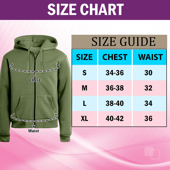 1-Piece Mens Ultra-Soft Heavy-Weight Cozy Comfy Sherpa-Lined Zip-Up Hoodie ( Big and Tall Sizes Available) Image 12