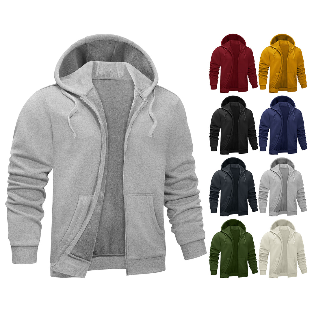 2-Piece Mens Soft Winter Warm Cozy Fleece Lined Full-Zip Hoodie for Everyday Wear (Big and Tall Sizes Available) Image 10