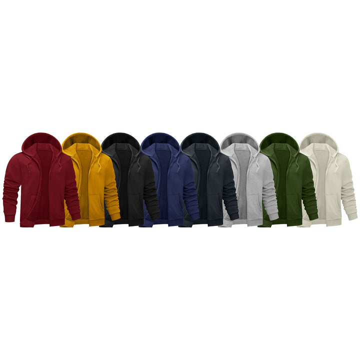 2-Piece Mens Soft Winter Warm Cozy Fleece Lined Full-Zip Hoodie for Everyday Wear (Big and Tall Sizes Available) Image 11