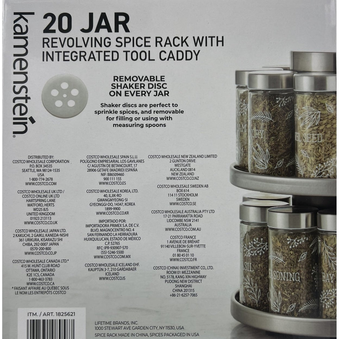 Kamenstein 20 Jar Revolving Spice Rack with Integrated Tool Caddy Image 3