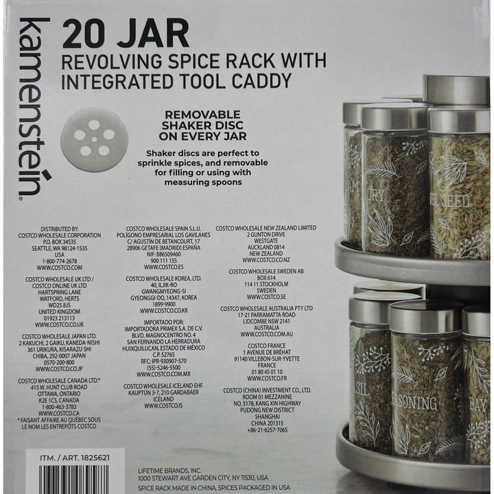 Kamenstein 20 Jar Revolving Spice Rack with Integrated Tool Caddy Image 3