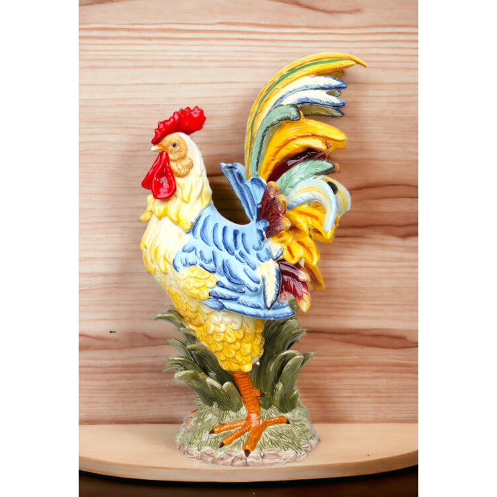 Blue Rooster Figurine 12.5 x 10 x 23.5 Inch Collectible Display Image 2