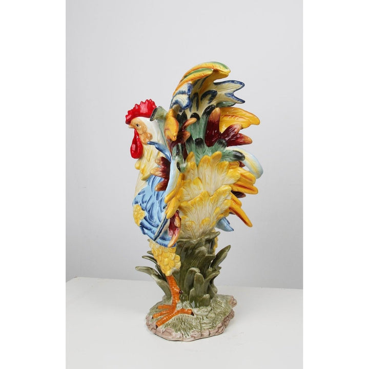 Blue Rooster Figurine 12.5 x 10 x 23.5 Inch Collectible Display Image 4