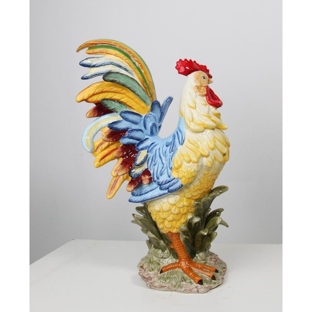 Blue Rooster Figurine 12.5 x 10 x 23.5 Inch Collectible Display Image 4