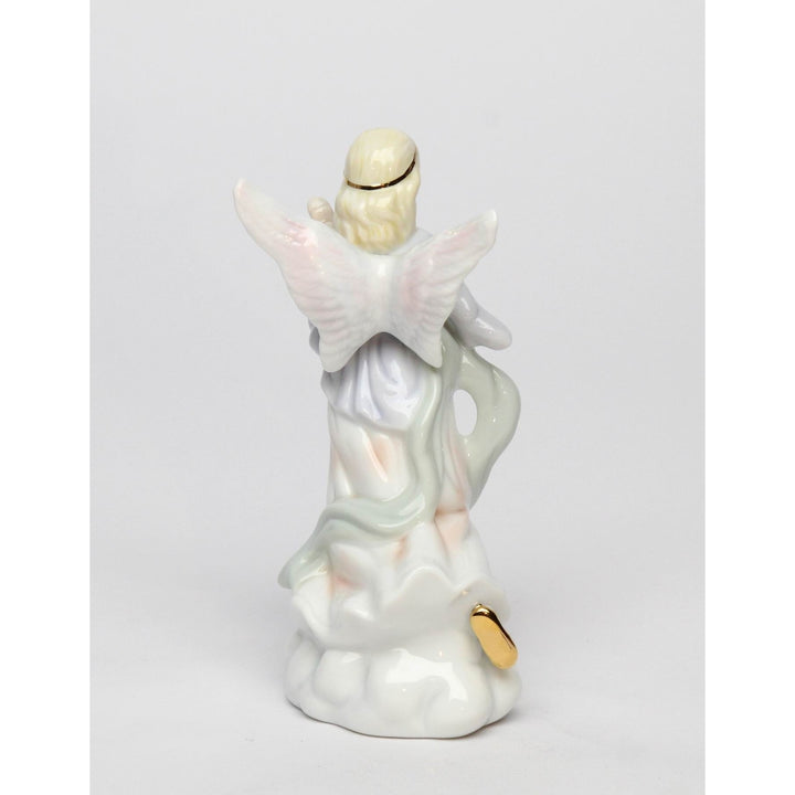 Ceramic Angel Playing Harp Figurine Religious D cor Religious Gift Church D cor , Image 3