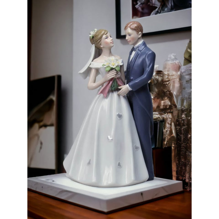 Ceramic Classic Bride and Groom Figurine Wedding D cor Wedding Favor Anniversary D cor Home D cor Image 2