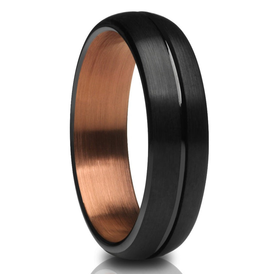 6mm Espresso Wedding Ring Black Tungsten Ring Tungsten Carbide Ring Engagement Ring Image 1