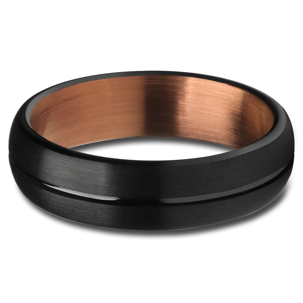 6mm Espresso Wedding Ring Black Tungsten Ring Tungsten Carbide Ring Engagement Ring Image 2