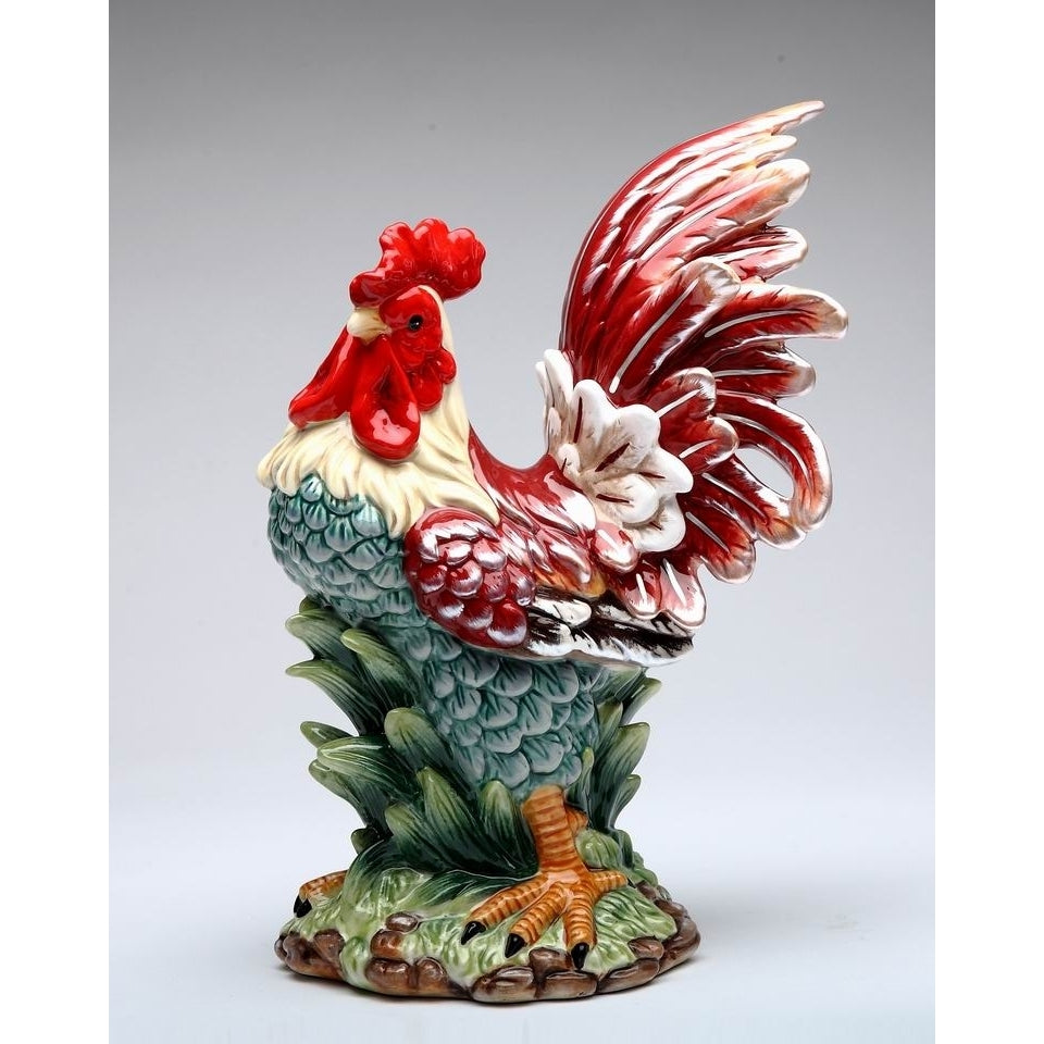 Ceramic Red Rooster Statue Home D cor  Kitchen D cor Farmhouse D cor, Image 2