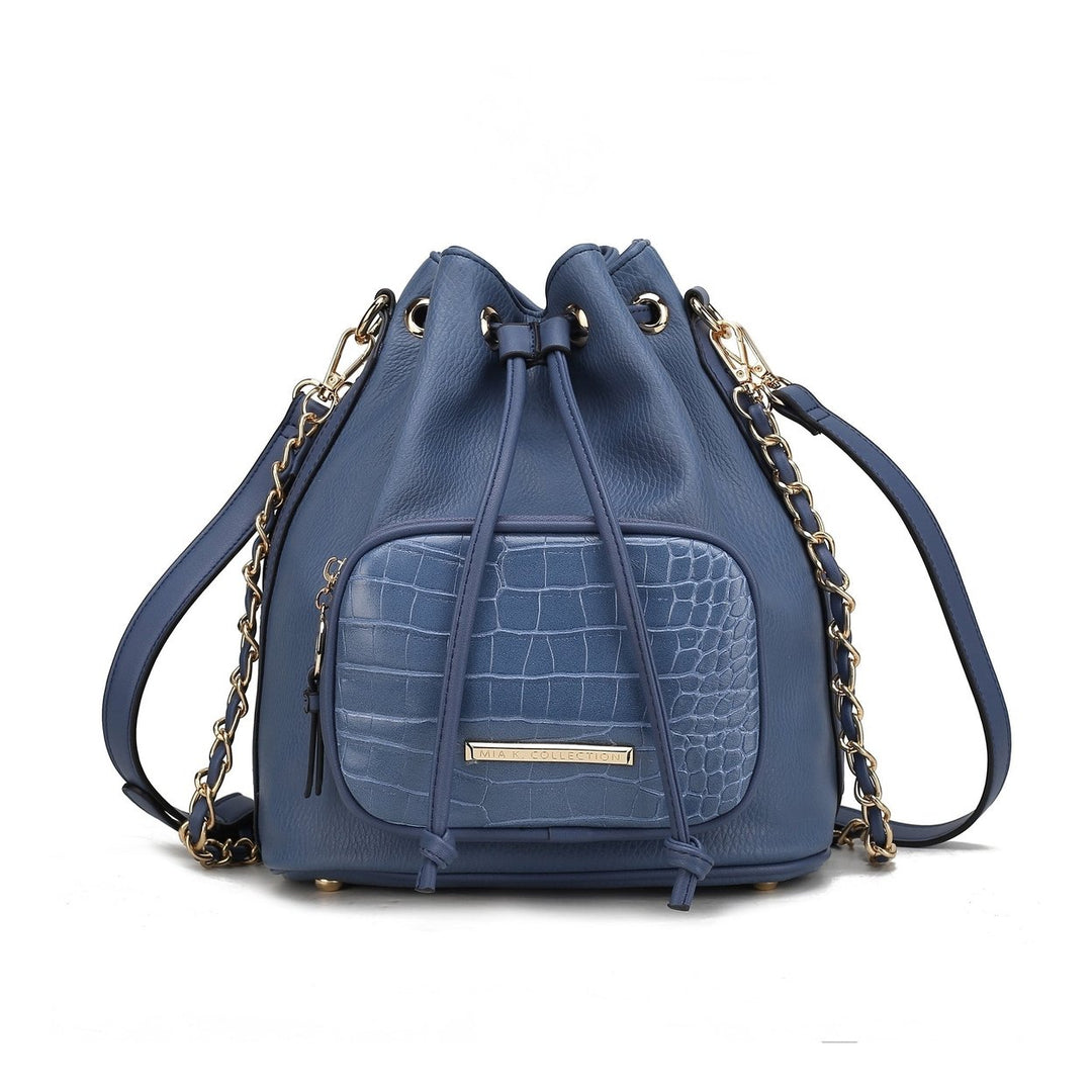 MKFCollection Azalea Bucket Bag - Vegan Leather Designer Handbag Image 4