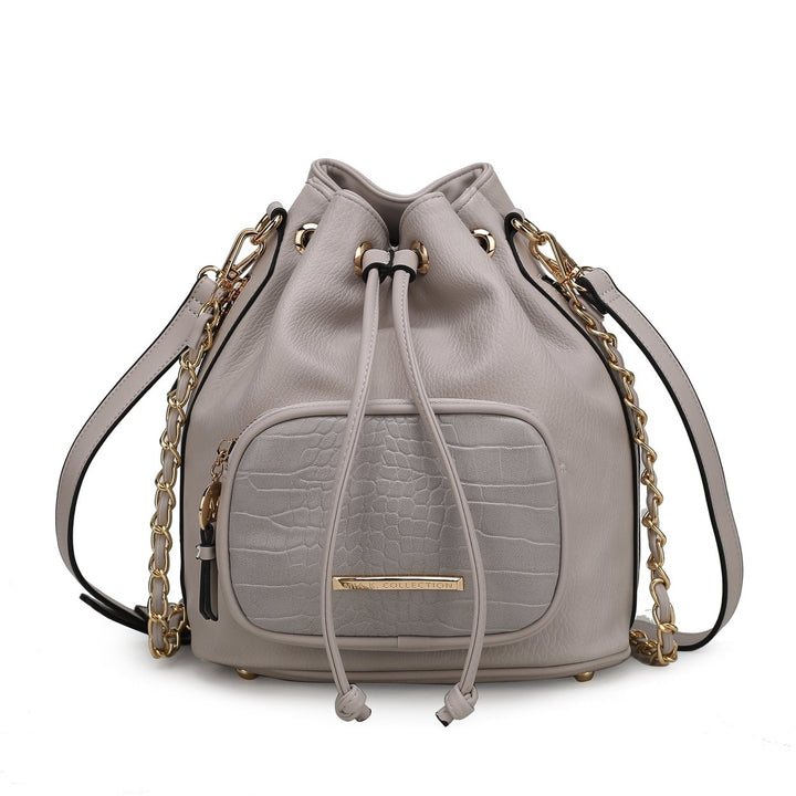 MKFCollection Azalea Bucket Bag - Vegan Leather Designer Handbag Image 6