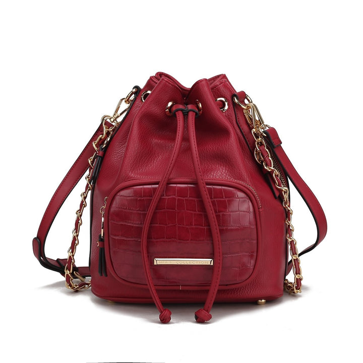 MKFCollection Azalea Bucket Bag - Vegan Leather Designer Handbag Image 9