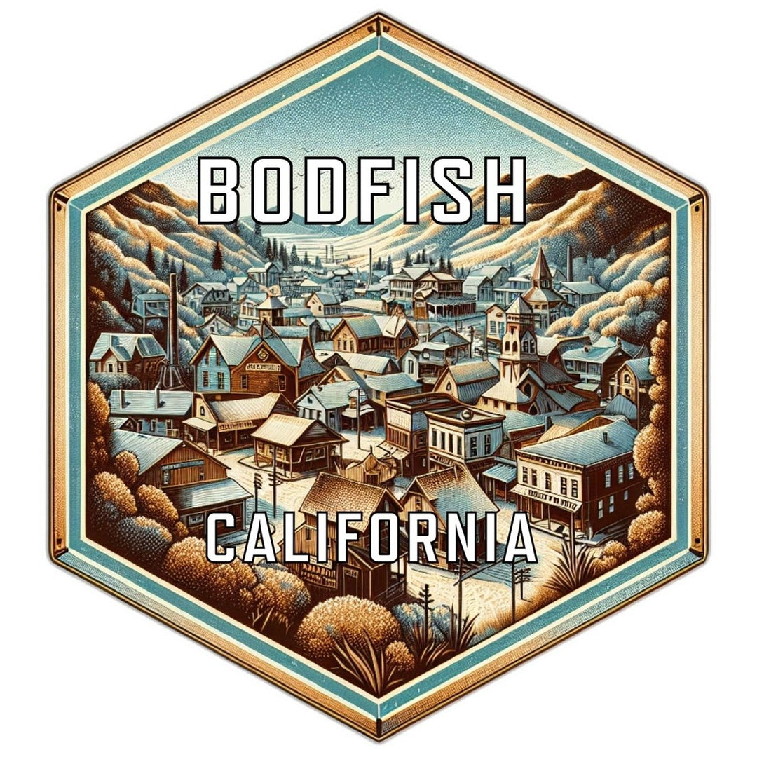 Bodfish California Souvenir Travel Destination Die Cut Hexagon Fridge Magnet Image 1