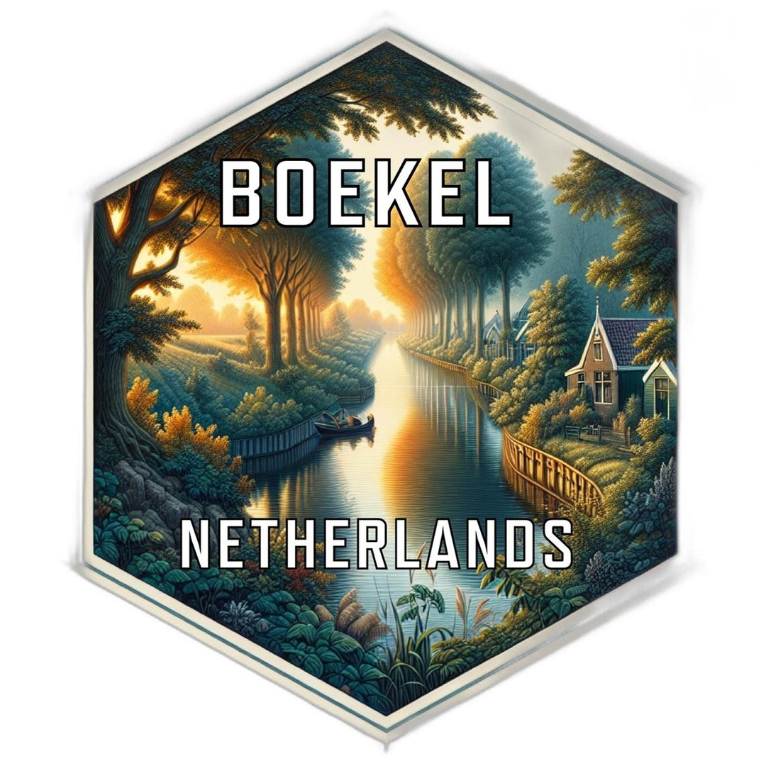 Boekel Netherlands Souvenir Travel Destination Die Cut Hexagon Fridge Magnet Image 1