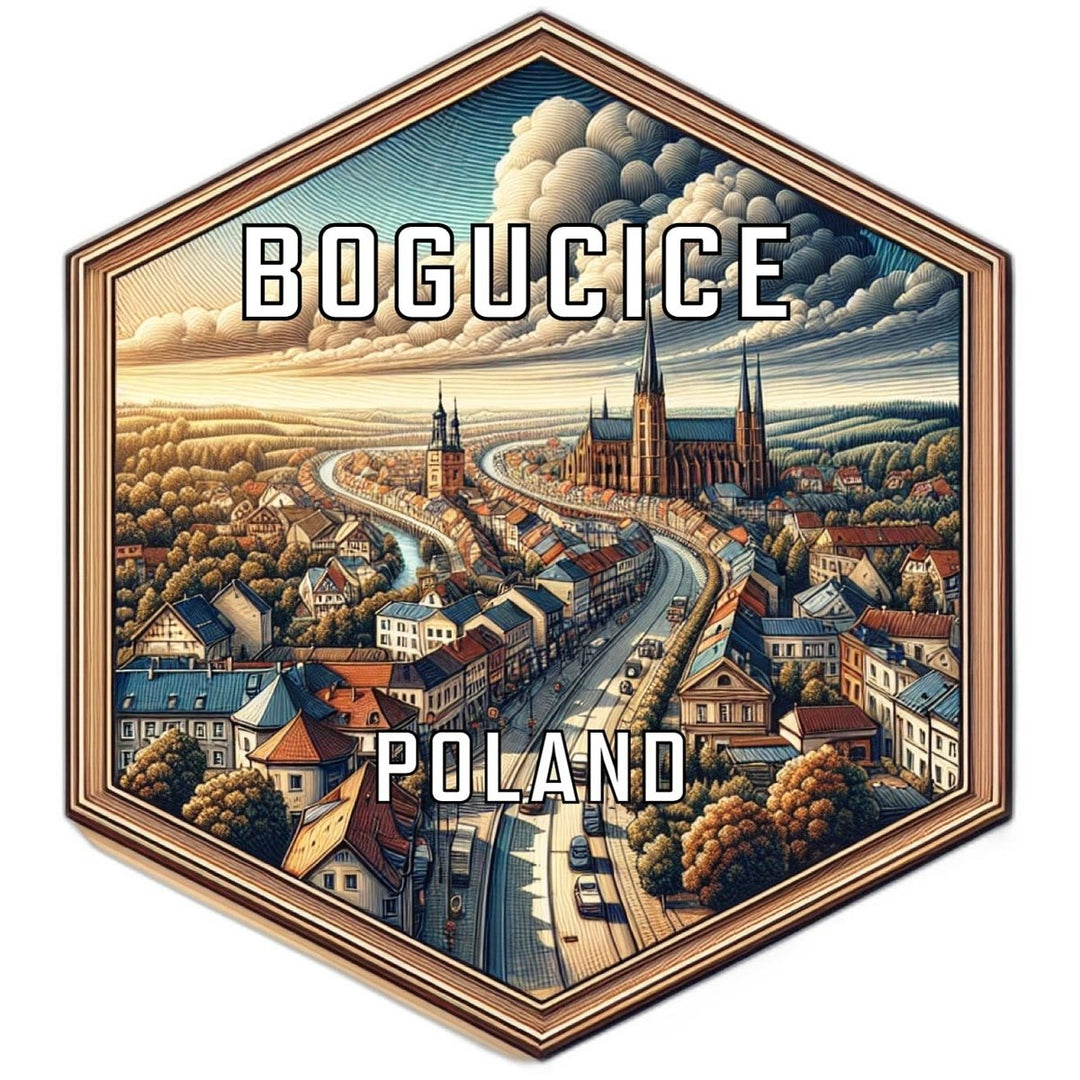 Bogucice Poland Souvenir Travel Destination Die Cut Hexagon Fridge Magnet Image 1