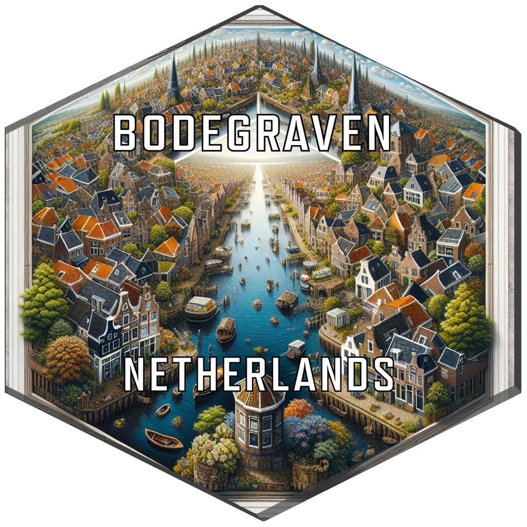 Bodegraven Netherlands Souvenir Travel Destination Die Cut Hexagon Fridge Magnet Image 1