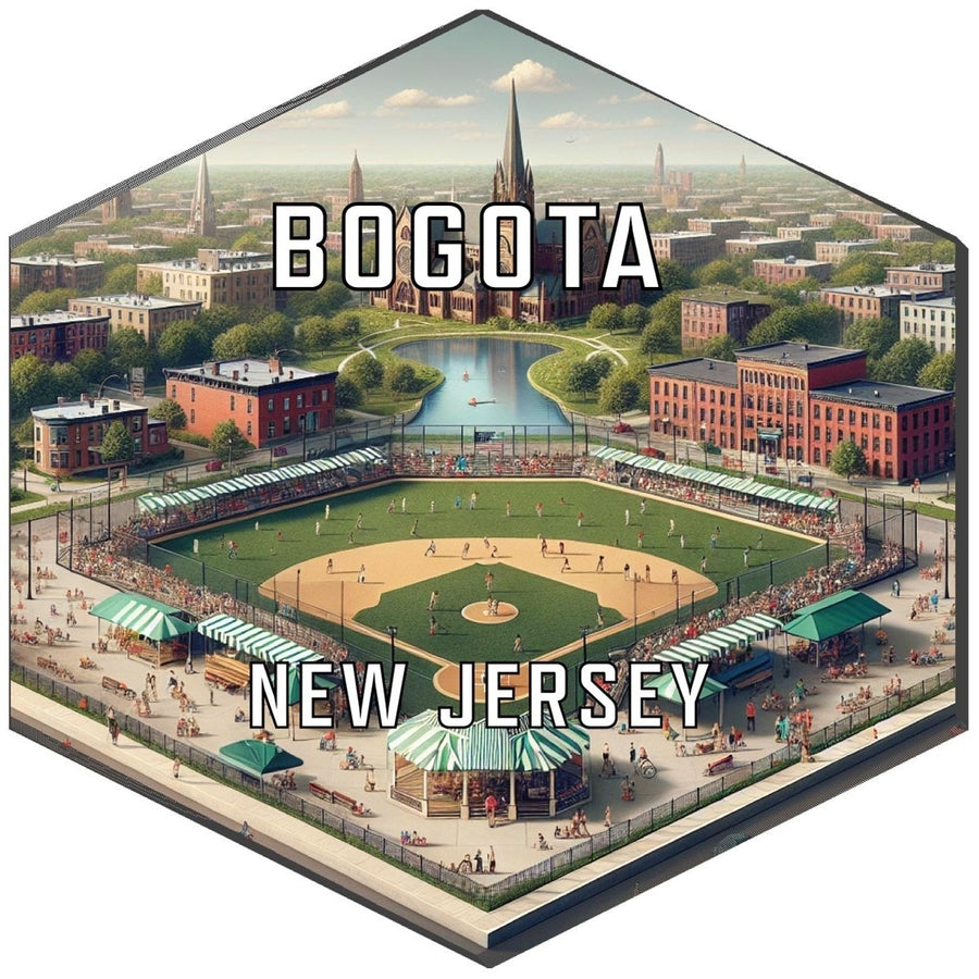 Bogota Jersey Souvenir Travel Destination Die Cut Hexagon Fridge Magnet Image 1