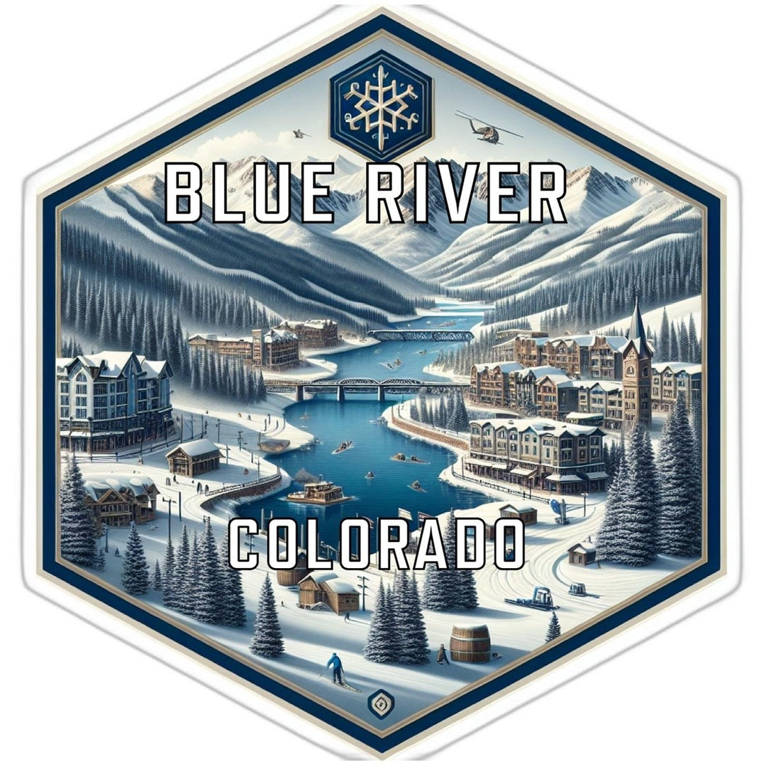 Blue River Colorado Souvenir Travel Destination Die Cut Hexagon Fridge Magnet Image 1