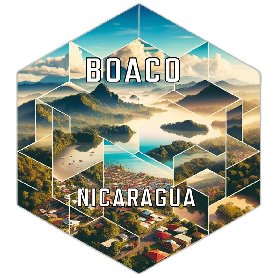 Boaco Nicaragua Souvenir Travel Destination Die Cut Hexagon Fridge Magnet Image 1