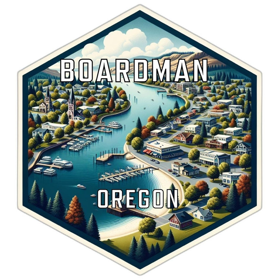 Boardman Oregon Souvenir Travel Destination Die Cut Hexagon Fridge Magnet Image 1