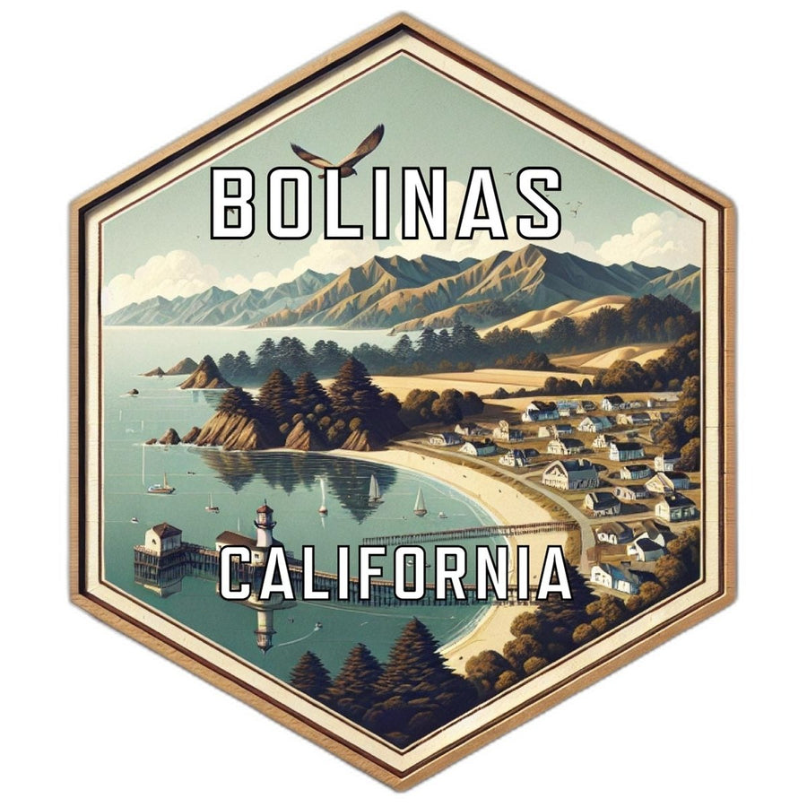 Bolinas California Souvenir Travel Destination Die Cut Hexagon Fridge Magnet Image 1