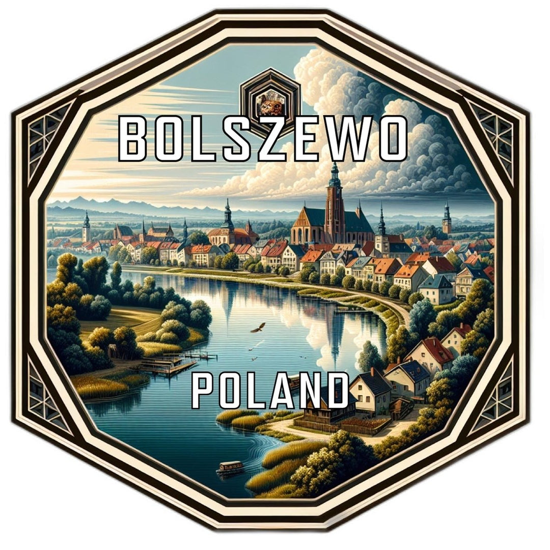 Bolszewo Poland Souvenir Travel Destination Die Cut Hexagon Fridge Magnet Image 1