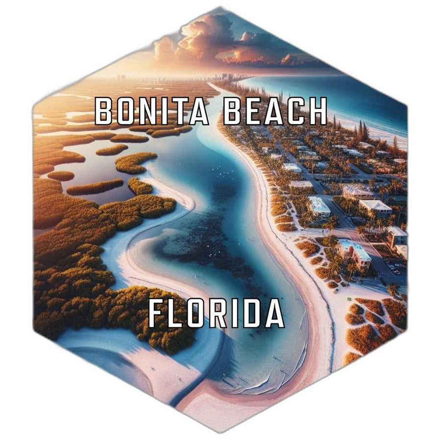 Bonita Beach Florida Souvenir Travel Destination Die Cut Hexagon Fridge Magnet Image 1