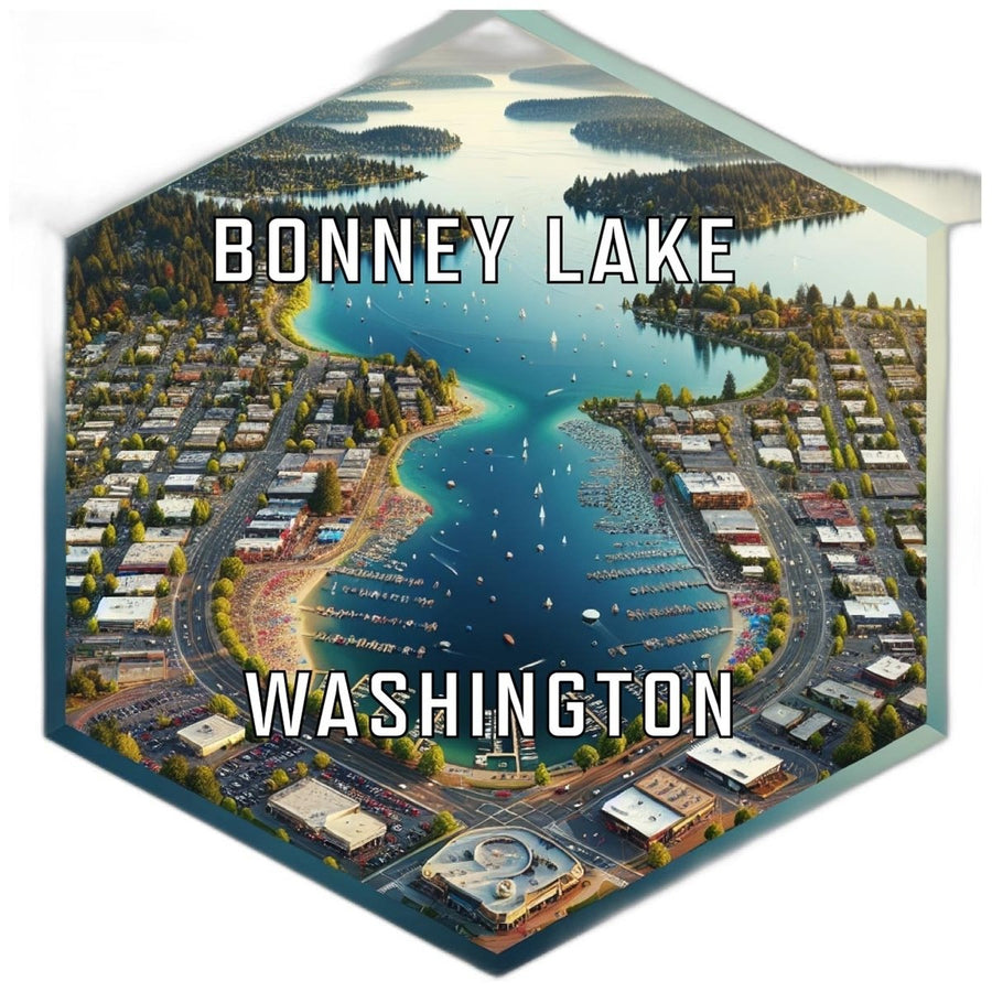 Bonney Lake Washington Souvenir Travel Destination Die Cut Hexagon Fridge Magnet Image 1