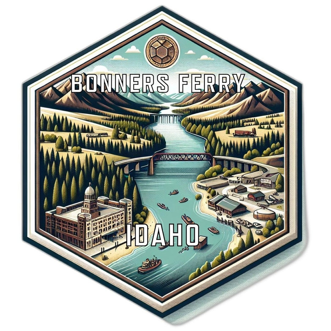 Bonners Ferry Idaho Souvenir Travel Destination Die Cut Hexagon Fridge Magnet Image 1