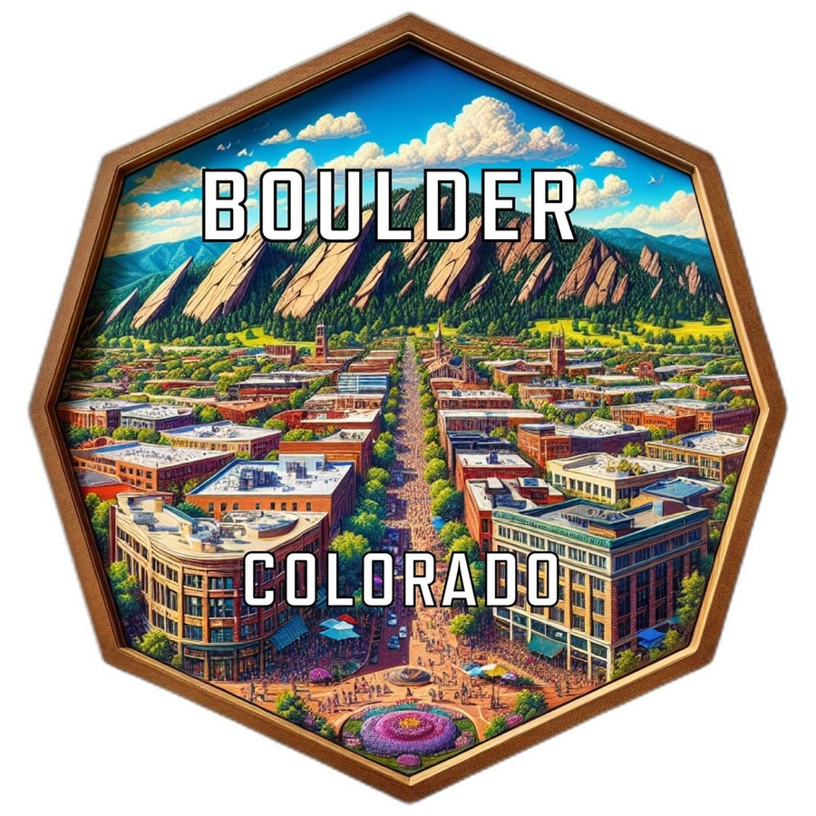 Boulder Colorado Souvenir Travel Destination Die Cut Hexagon Fridge Magnet Image 1