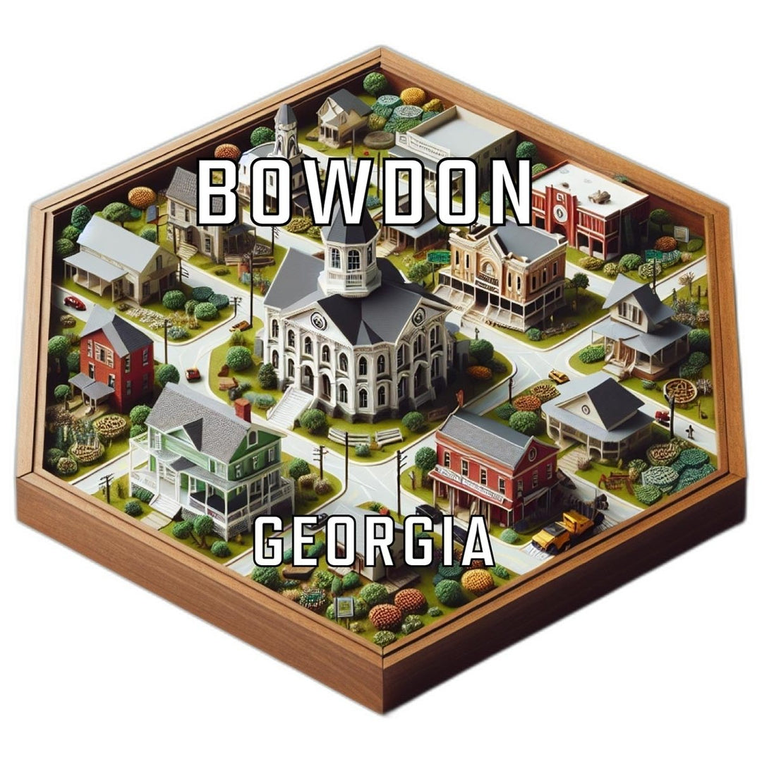 Bowdon Georgia Souvenir Travel Destination Die Cut Hexagon Fridge Magnet Image 1