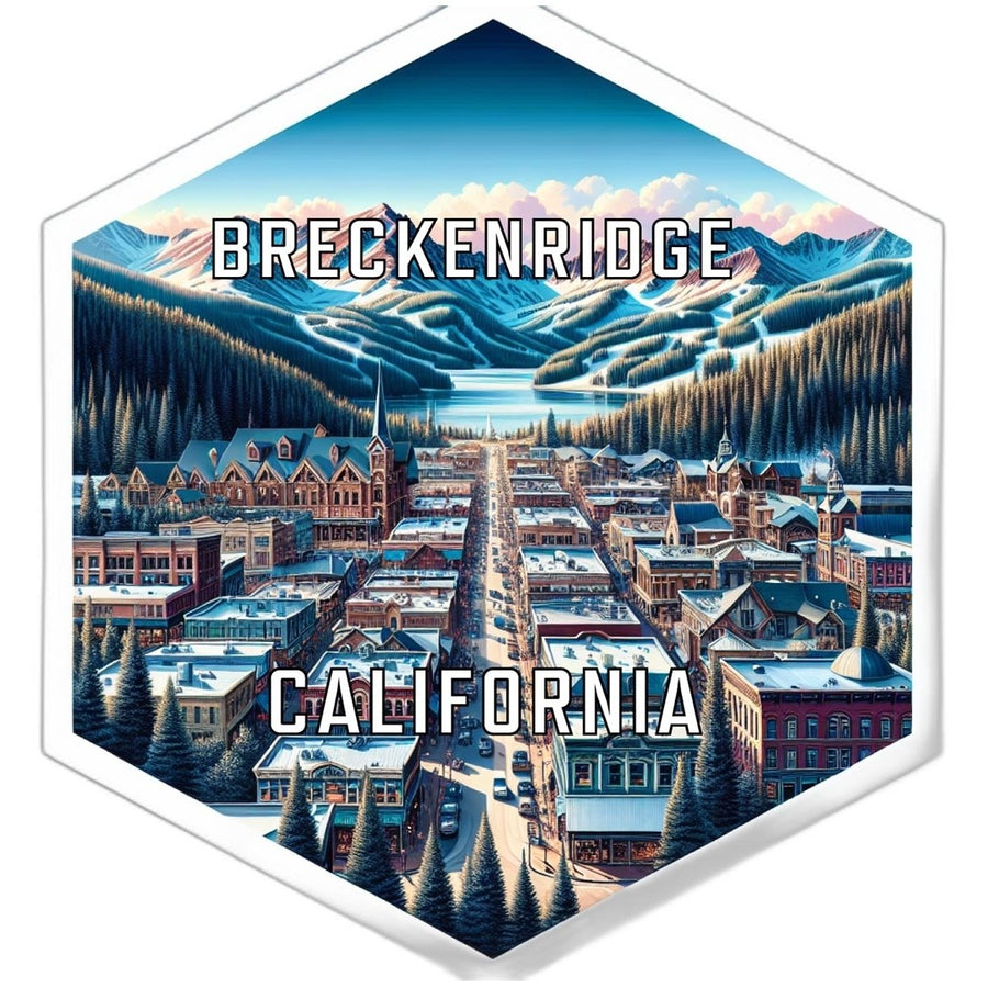 Breckenridge California Souvenir Travel Destination Die Cut Hexagon Fridge Magnet Image 1