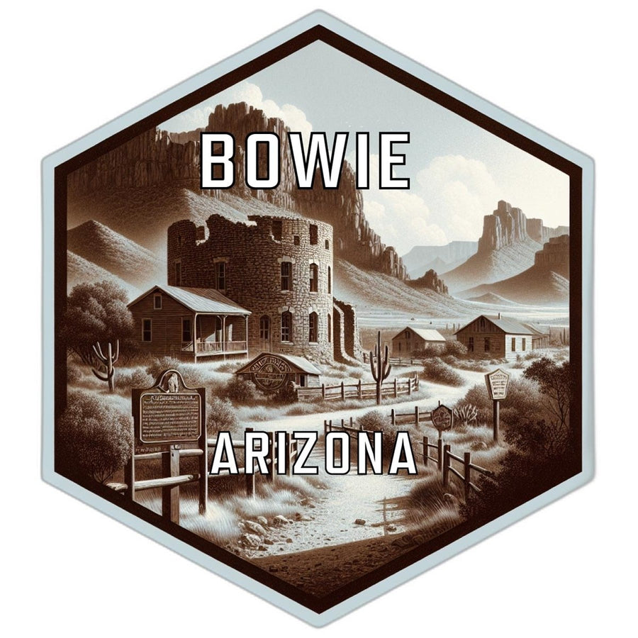 Bowie Arizona Souvenir Travel Destination Die Cut Hexagon Fridge Magnet Image 1