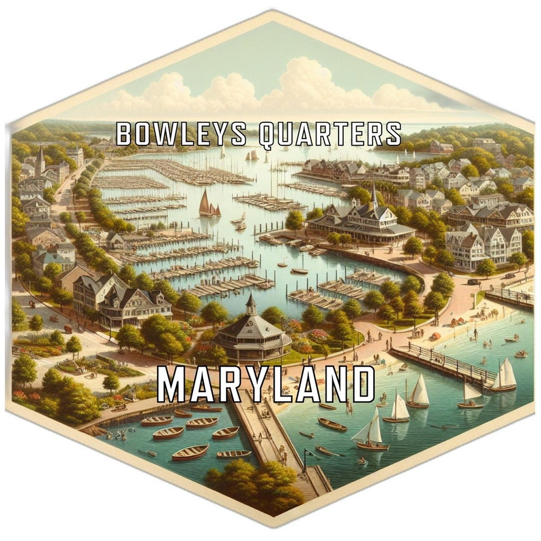 Bowleys Quarters Maryland Souvenir Travel Destination Die Cut Hexagon Fridge Magnet Image 1