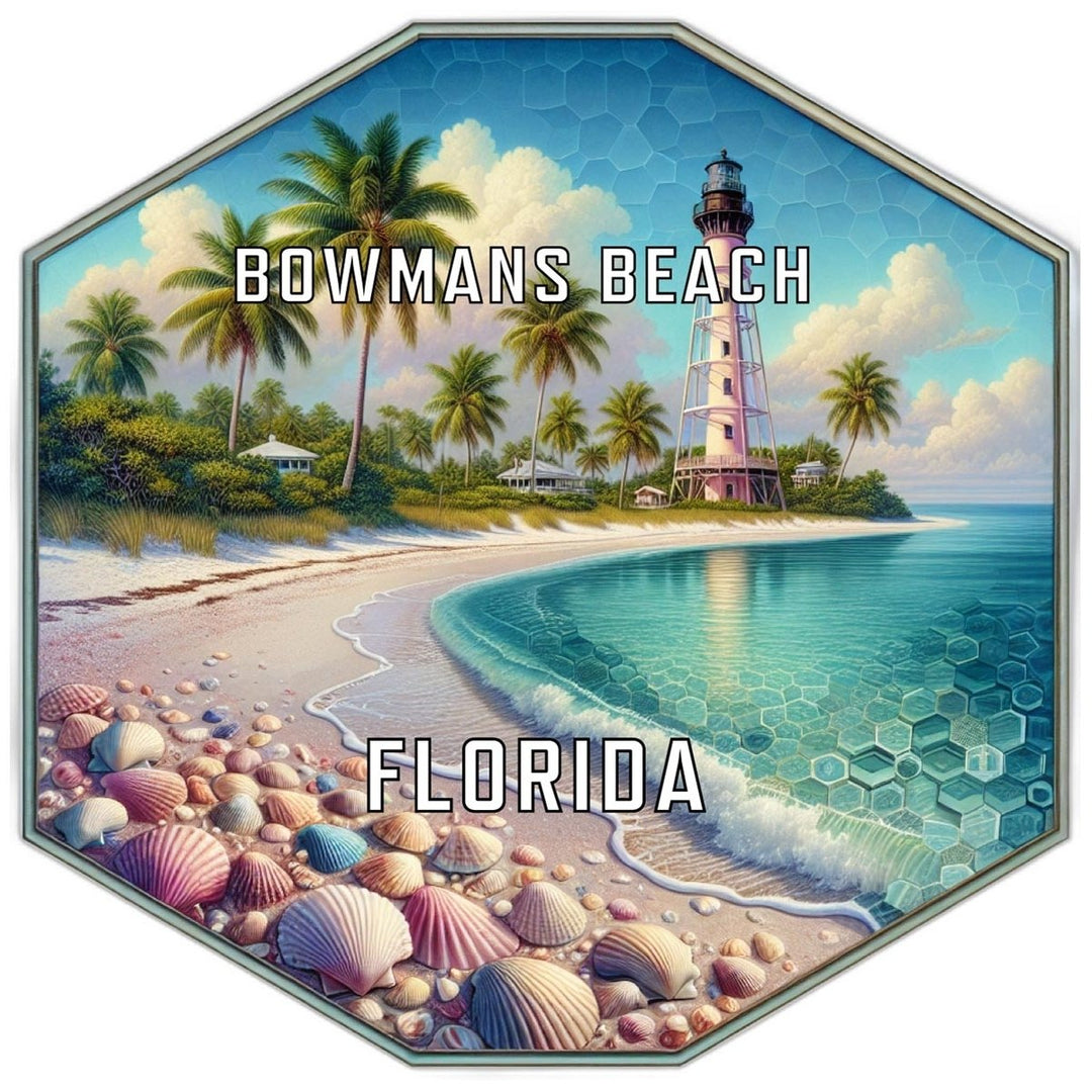 Bowman S Beach Florida Souvenir Travel Destination Die Cut Hexagon Fridge Magnet Image 1