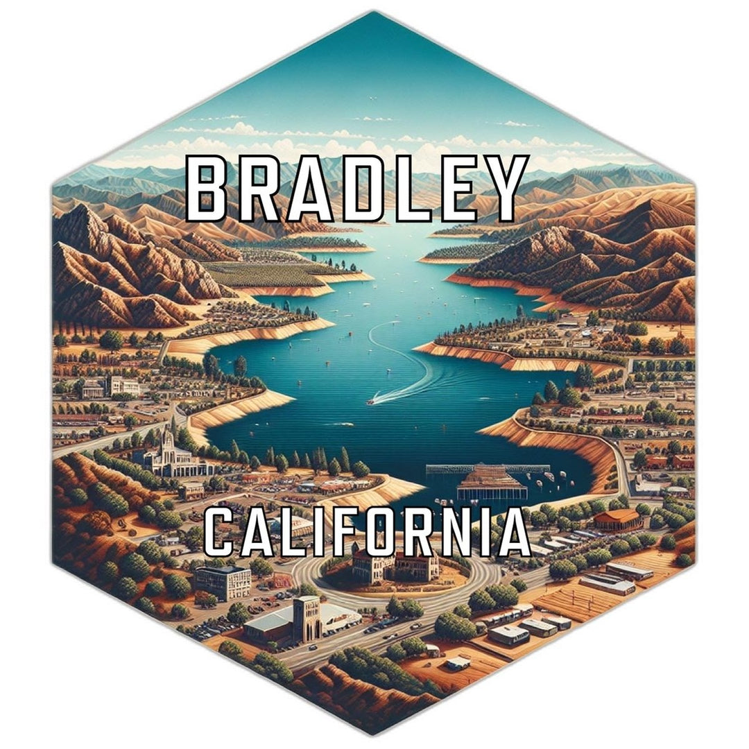 Bradley California Souvenir Travel Destination Die Cut Hexagon Fridge Magnet Image 1