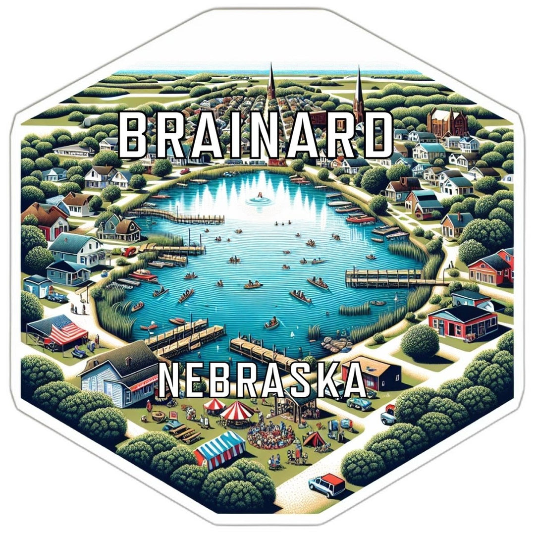 Brainard Nebraska Souvenir Travel Destination Die Cut Hexagon Fridge Magnet Image 1