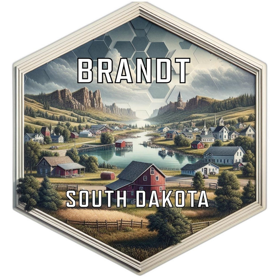 Brandt South Dakota Souvenir Travel Destination Die Cut Hexagon Fridge Magnet Image 1