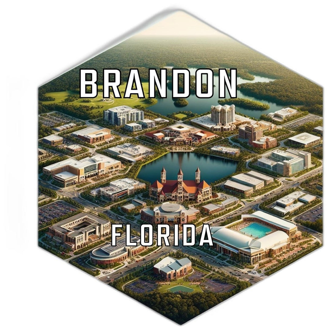 Brandon Florida Souvenir Travel Destination Die Cut Hexagon Fridge Magnet Image 1