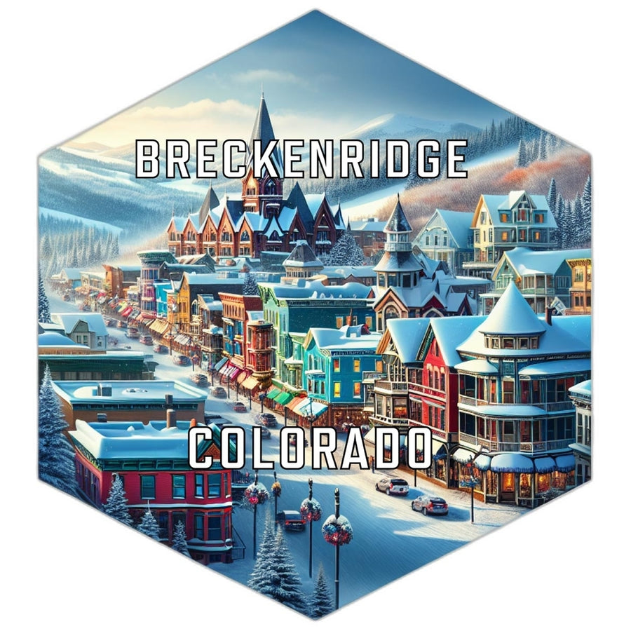 Breckenridge Colorado Souvenir Travel Destination Die Cut Hexagon Fridge Magnet Image 1